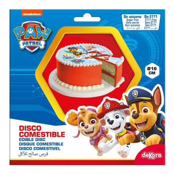 Dekora PAW PATROL Tortenaufleger zuckerfrei rund 16cm